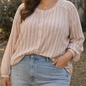 Croft & Barrow Light Pink Patterned Blouse